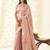 Women's pink silk blend zari woven saree with unstitched silk blouse piece