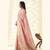 Women's pink silk blend zari woven saree with unstitched silk blouse piece