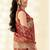 Women's rust silk blend zari woven saree with unstitched silk blouse piece