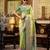 Women's green tissue silk zari woven saree with unstitched silk blouse piece