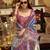 Women's blue tissue silk zari woven saree with unstitched silk blouse piece