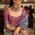 Women's blue tissue silk zari woven saree with unstitched silk blouse piece