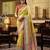 Women's yellow tissue silk zari woven saree with unstitched silk blouse piece