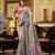 Women's turquoise tissue silk zari woven saree with unstitched silk blouse piece