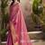 Women's pink tissue silk zari woven saree with unstitched silk blouse piece
