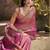 Women's pink tissue silk zari woven saree with unstitched silk blouse piece