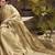 Women's beige tissue silk zari woven saree with unstitched silk blouse piece