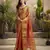 Women's rust tissue silk blend zari woven saree with unstitched silk blend blouse piece
