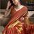 Women's rust tissue silk zari woven saree with unstitched silk blouse piece