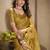 Women's gold tissue silk zari woven saree with unstitched silk blouse piece