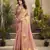 Women's peach tissue silk blend zari woven saree with unstitched silk blend blouse piece