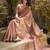 Women's peach tissue silk zari woven saree with unstitched silk blouse piece