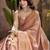 Women's peach tissue silk zari woven saree with unstitched silk blouse piece