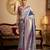Women's blue tissue silk zari woven saree with unstitched silk blouse piece