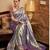 Women's blue tissue silk zari woven saree with unstitched silk blouse piece