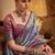 Women's blue tissue silk zari woven saree with unstitched silk blouse piece