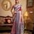 Women's pink tissue silk zari woven saree with unstitched silk blouse piece