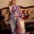 Women's pink tissue silk zari woven saree with unstitched silk blouse piece