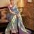 Women's turquoise tissue silk zari woven saree with unstitched silk blouse piece