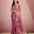 Women's pink tissue silk zari woven saree with unstitched silk blouse piece