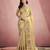 Women's beige tissue silk zari woven saree with unstitched silk blouse piece
