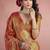 Women's rust tissue silk zari woven saree with unstitched silk blouse piece