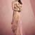 Women's peach tissue silk zari woven saree with unstitched silk blouse piece