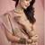 Women's peach tissue silk zari woven saree with unstitched silk blouse piece