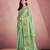 Women's sea green tissue silk zari woven saree with unstitched silk blouse piece