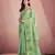Women's sea green tissue silk blend zari woven saree with unstitched silk blend blouse piece