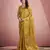 Women's mustard tissue silk blend zari woven saree with unstitched silk blend blouse piece