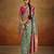 Women's green tissue silk kalamkari saree with unstitched silk blouse piece