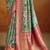 Women's green tissue silk kalamkari saree with unstitched silk blouse piece