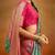 Women's green tissue silk kalamkari saree with unstitched silk blouse piece