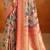 Women's beige tissue silk kalamkari saree with unstitched silk blouse piece