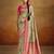 Women's pista tissue silk kalamkari saree with unstitched silk blouse piece