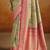 Women's pista tissue silk kalamkari saree with unstitched silk blouse piece