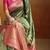 Women's green tissue silk kalamkari saree with unstitched silk blouse piece