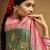 Women's green tissue silk kalamkari saree with unstitched silk blouse piece