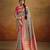 Women's peach tissue silk kalamkari saree with unstitched silk blouse piece