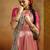 Women's peach tissue silk kalamkari saree with unstitched silk blouse piece