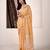 Women's orange linen silk woven saree with unstitched silk blouse piece
