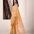 Women's orange linen silk woven saree with unstitched silk blouse piece
