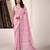 Women's pink linen silk woven saree with unstitched silk blouse piece