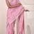 Women's pink linen silk woven saree with unstitched silk blouse piece