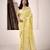 Women's yellow linen silk woven saree with unstitched silk blouse piece