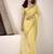 Women's yellow linen silk woven saree with unstitched silk blouse piece