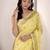 Women's yellow linen silk woven saree with unstitched silk blouse piece
