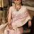 Women's pink satin banarasi silk saree with unstitched silk blouse piece