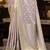 Women's lavender satin banarasi silk saree with unstitched silk blouse piece